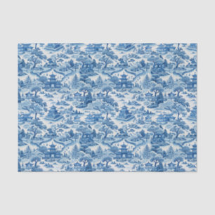 Blue Chinoiserie Porcelaine chinese Tissue Paper