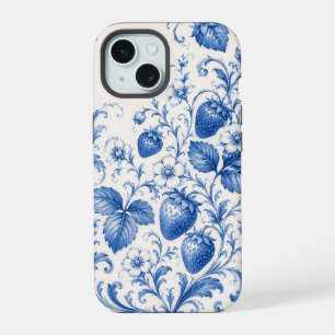 Blue Chinoiserie Strawberry Floral Phone Case
