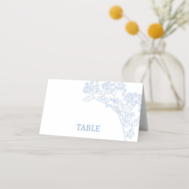 Blue Chinoiserie Toile de Jouy Table Seating Place Card (Front)