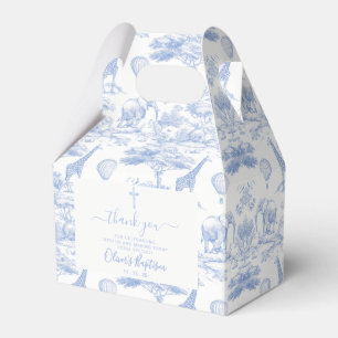 Blue Chinoiserie Toile de Jouy thanks Baby Shower Favor Box