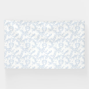 Blue Chinoiserie Toile de Jouy Wedding Banner