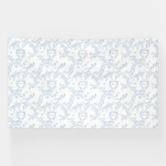 Blue Chinoiserie Toile de Jouy Wedding Banner