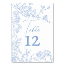 Blue Chinoiserie Toile de Jouy Wedding Save Date