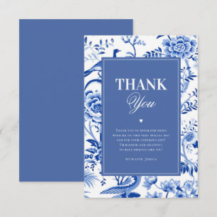 Blue Chinoiserie Vintage Bridal Shower Thank You Card