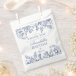 Blue Chinoiserie Vintage Floral Baptism Dessert Favour Bag<br><div class="desc">This Blue Chinoiserie Party Decor Collection, features delicate toile floral patterns for timeless elegance. Each piece in this collection showcases intricate designs in shades of blue, evoking a sense of sophistication and elegance. ★ Let me help you plan your next party! ★ If you need coordinating décor, please check my...</div>