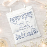 Blue Chinoiserie Vintage Floral Birthday Dessert Favour Bag<br><div class="desc">There is a baby in bloom! This Blue Chinoiserie Party Decor Collection, features delicate toile floral patterns for timeless elegance. Each piece in this collection showcases intricate designs in shades of blue, evoking a sense of sophistication and elegance. ★ Let me help you plan your next party! ★ If you...</div>
