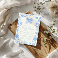Blue Chinoiserie Vintage Floral Bridal Shower