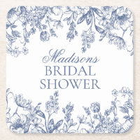 Blue Chinoiserie Vintage Floral Bridal Shower