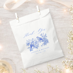 Blue Chinoiserie Vintage Love Birds Wedding Favour Bag