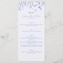 Blue Chinoiserie Wedding Menu