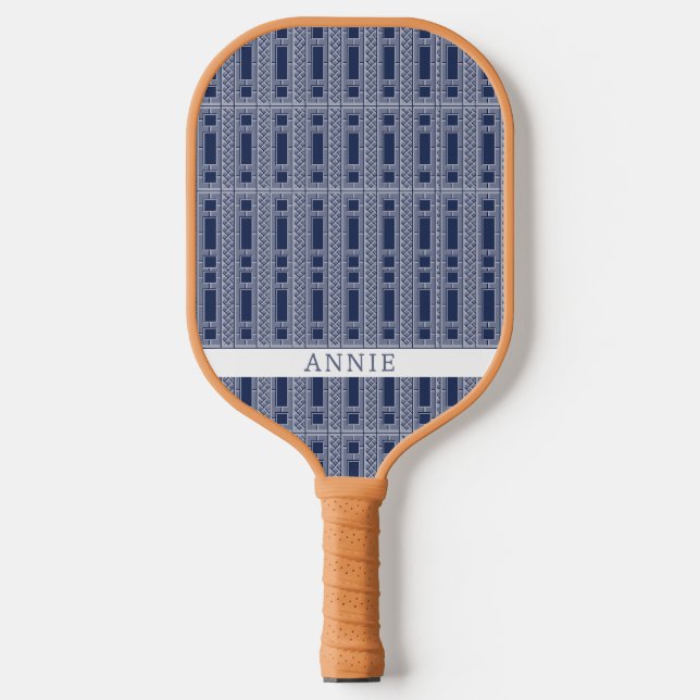 Blue Chinoisserie Personalized Pickleball Paddle (Front)
