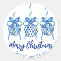 Blue Chinoserie Ornament Gift Sticker