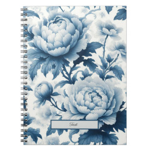Blue Chinoserie Wild Flowers Notebook
