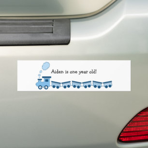 Blue Choo Choo Train Bumper Sticker
