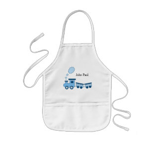 Blue Choo Choo Train Kids Apron