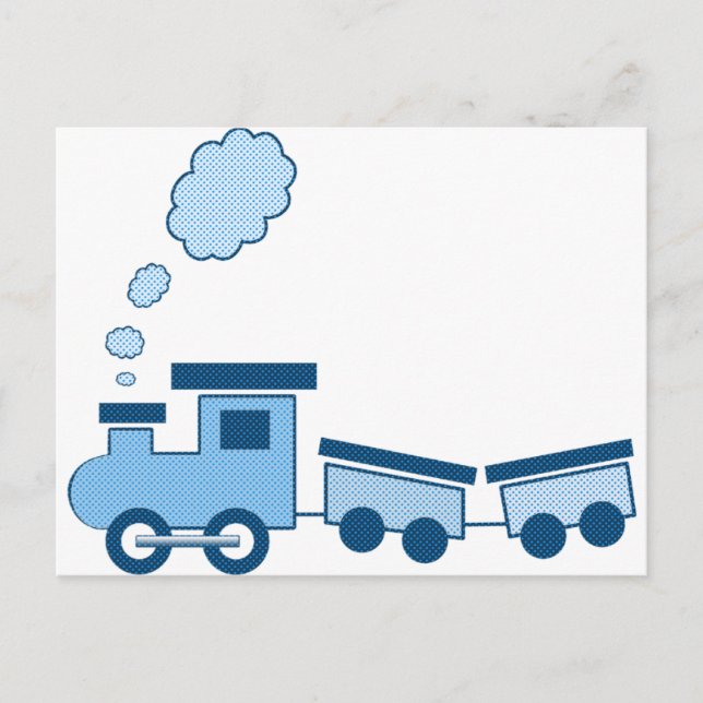 Blue Choo Choo Train Postcard (Front)