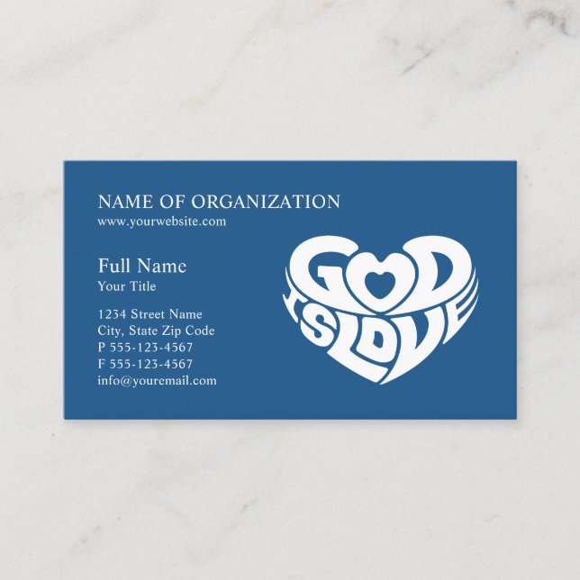 Blue Christian Church Pastor | Religious Ministry Appointment Card (Front)