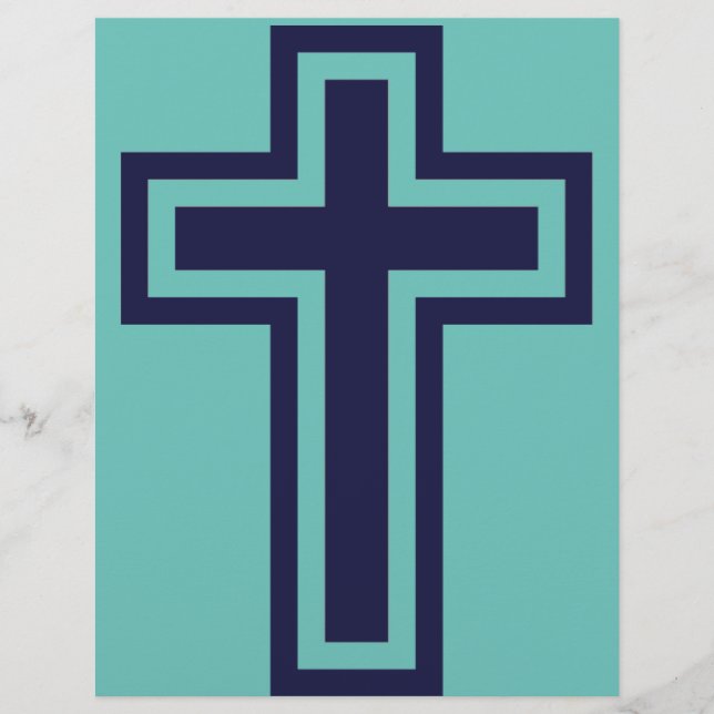 Blue Christian cross different variants Flyer (Front)