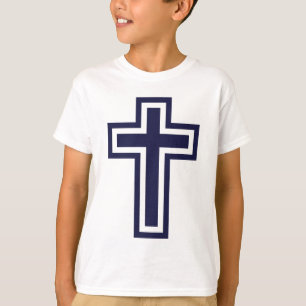 Blue Christian cross different variants T-Shirt