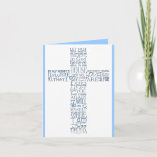 Blue Christian Cross John 14 Sympathy Thank You