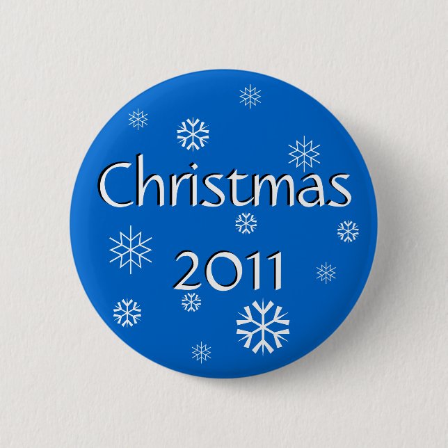 Blue Christmas 2011 2 Inch Round Button (Front)