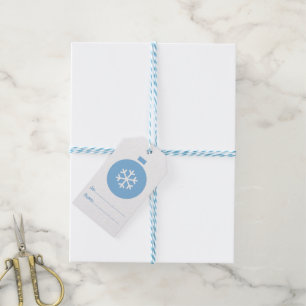 Blue Christmas Ball Gift Tags