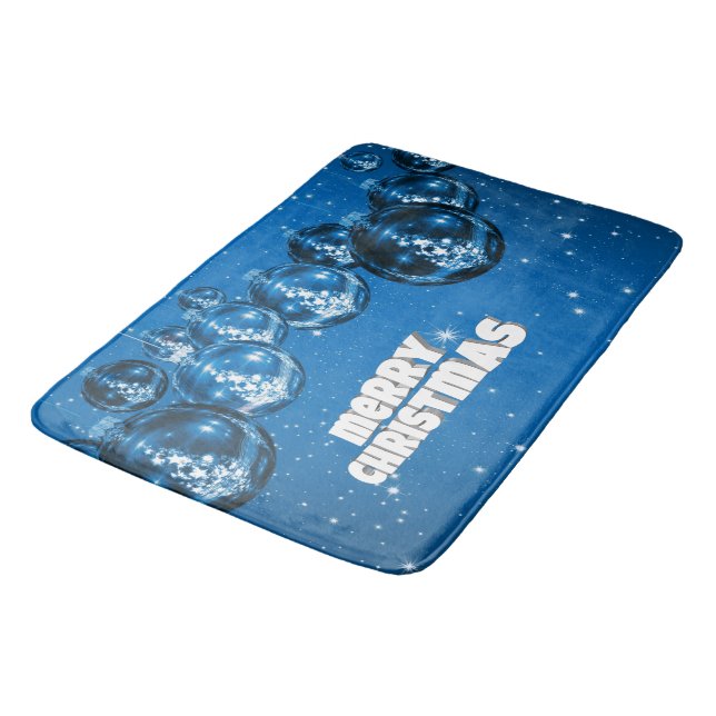 Blue Christmas Bath Mat (Angled)