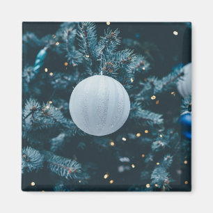 Blue Christmas Bauble Magnet