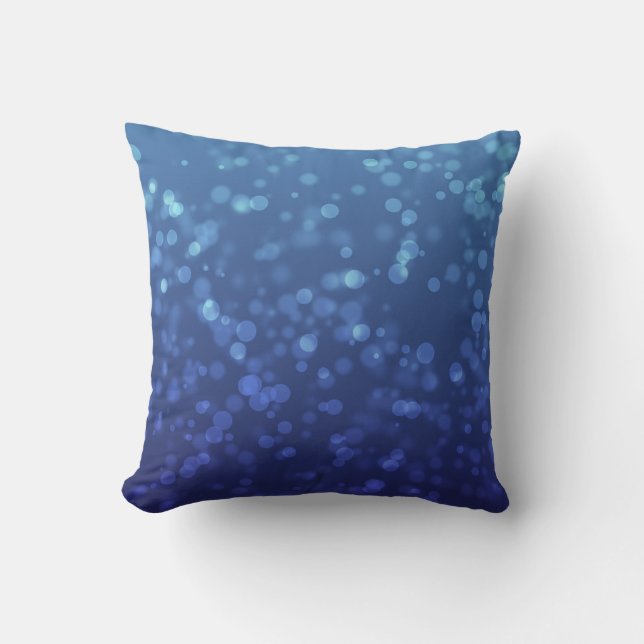 Blue Christmas Bokeh Pattern Throw Pillow (Front)