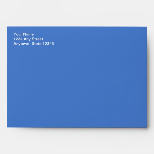 Blue Christmas Card Envelope w/ Return Address (Front)