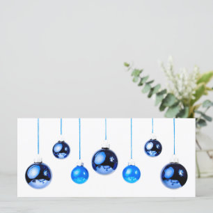 Blue Christmas Decoration balls photo with text