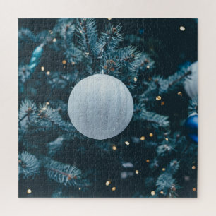 Blue Christmas Decoration Jigsaw Puzzle
