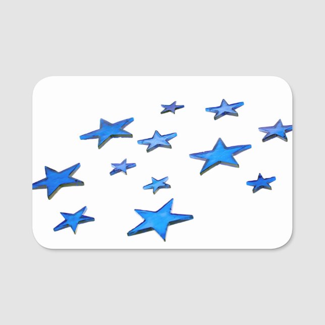 Blue Christmas Decorations Name Tag (Front)