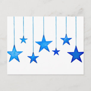 Blue Christmas Decorations Postcard