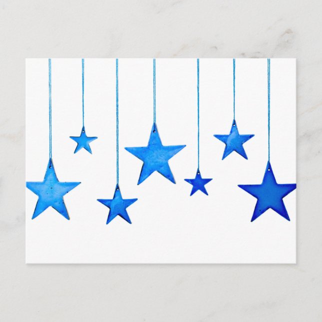 Blue Christmas Decorations Postcard (Front)