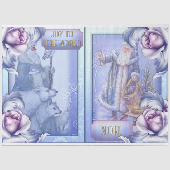 Blue Christmas Design Series 2 Tissue Paper (Front)