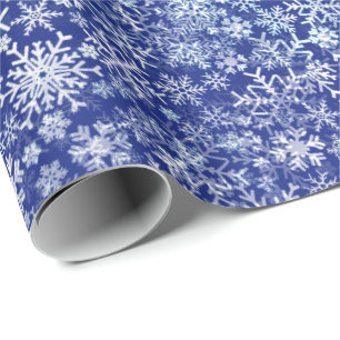 Blue Christmas Five - Snowstorm Wrapping Paper