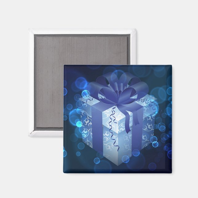 Blue Christmas Gift Magnet (Front/Back)