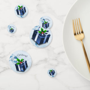 Blue Christmas Gift Table Confetti