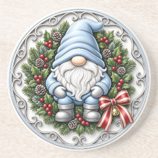Blue Christmas Gnome Coaster