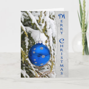 Blue Christmas Holiday Card
