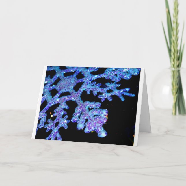 Blue Christmas Holiday Card (Front)