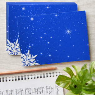 Blue Christmas Ice Crystal Twinkling A7 Envelopes