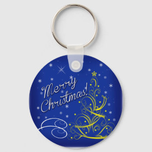 Blue Christmas Keychain