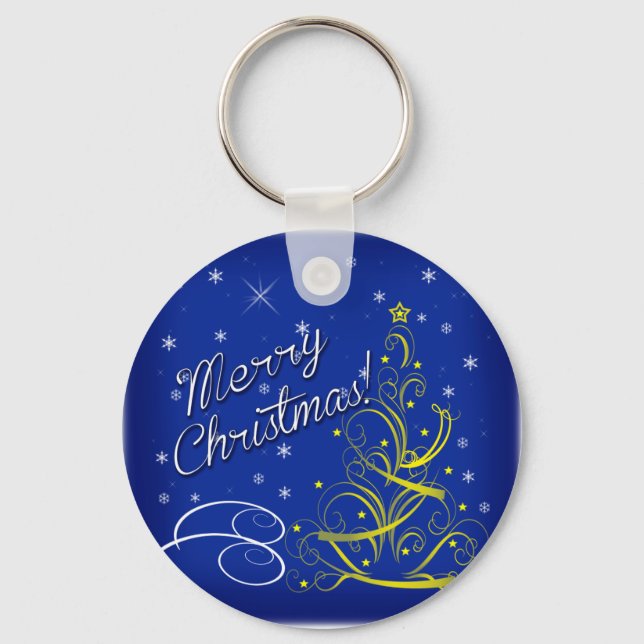 Blue Christmas Keychain (Front)