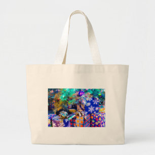 Blue Christmas Large Tote Bag
