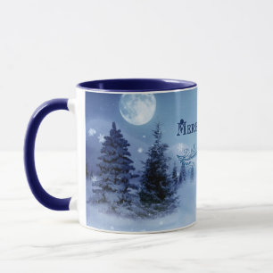 Blue Christmas Mug