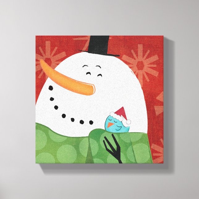 Blue Christmas Mug with Dark Cocoa Canvas Print (Front)