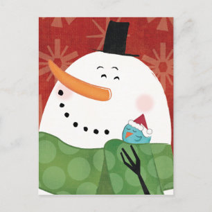 Blue Christmas Mug with Dark Cocoa Holiday Postcard