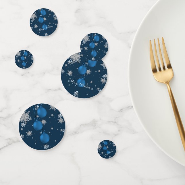 Blue Christmas Ornaments Confetti (Group)